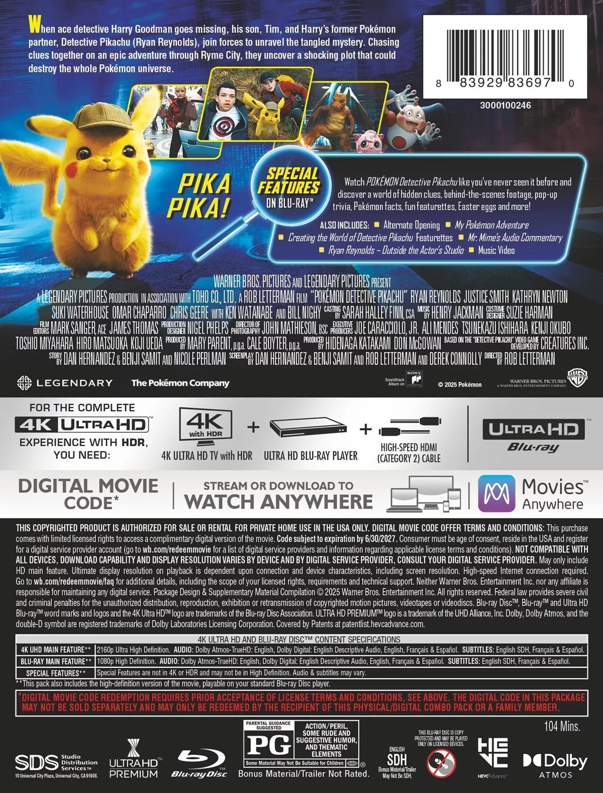 Pokemon Detective Pikachu - Limited Edition Steelbook [4K UHD]