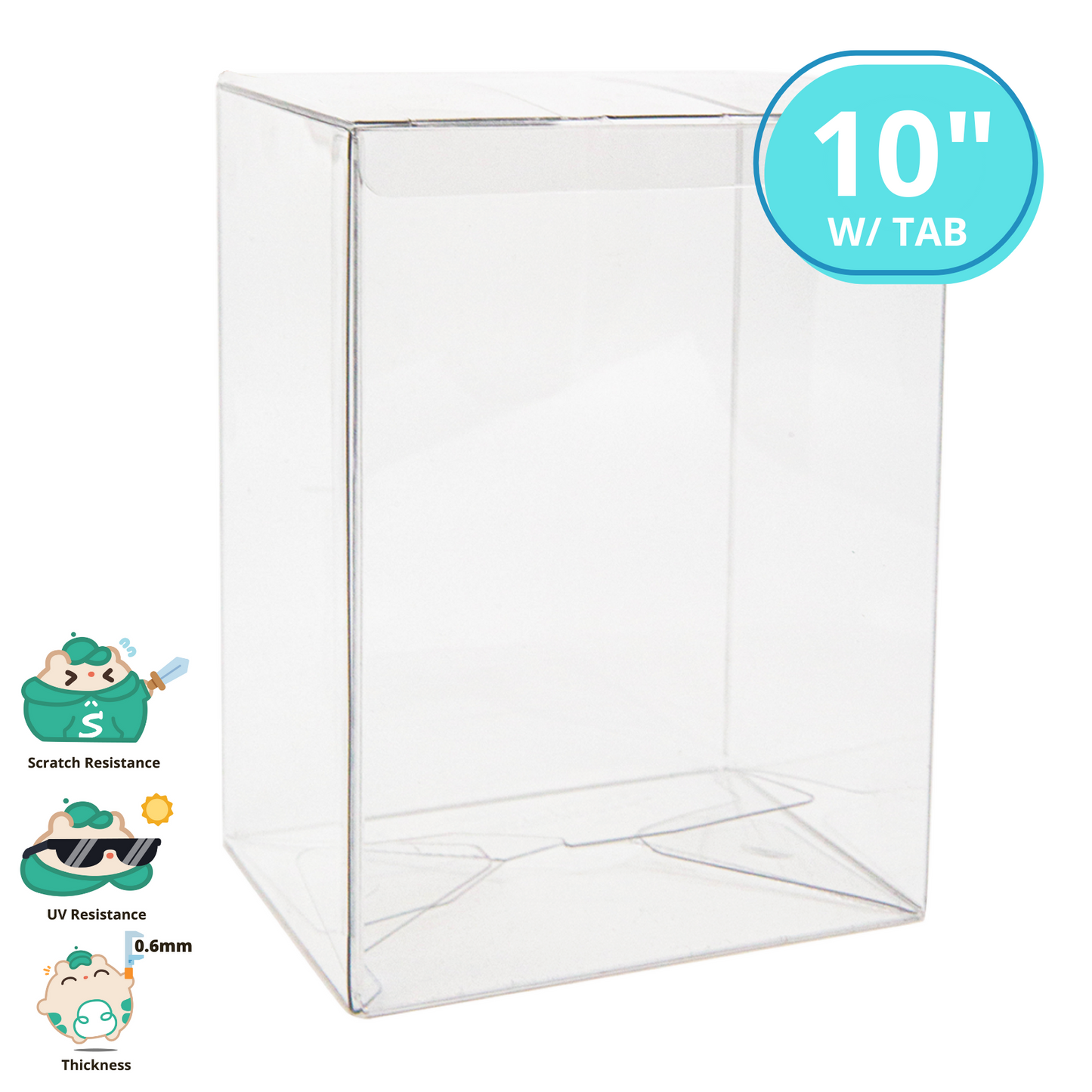 Shumi .6mm Protectors [w/Tab] - 10-Inch POP Size