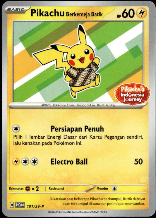 (Indonesian) Pokémon TCG: Pikachu Batik Shirt Promo Card (Select Variant)