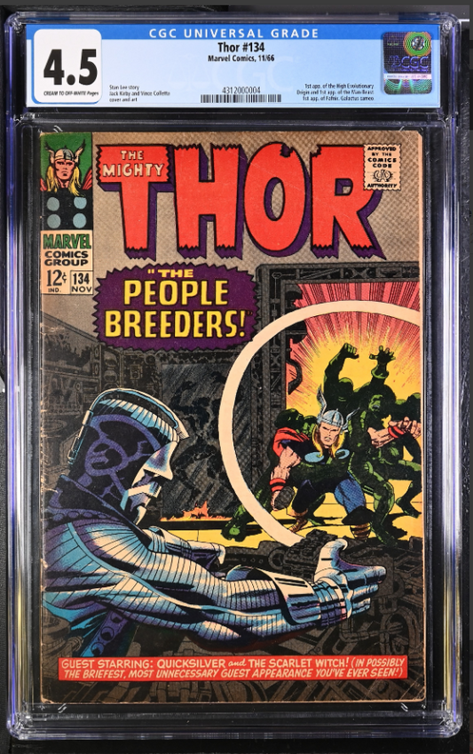 Thor #134 CGC 4.5 C/OW 1966 1st app. High Evolutionary, Man-Beast