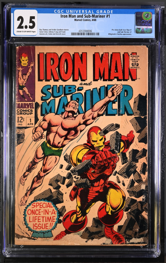 Iron Man and Sub-Mariner #1 CGC 2.5 C/OW Marvel 1968