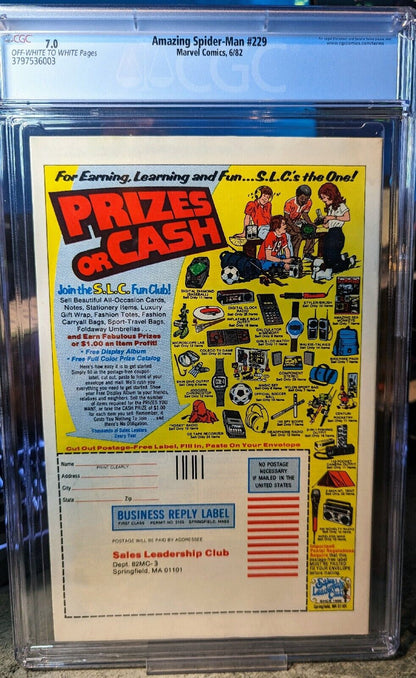 Amazing Spider-Man #229 (1982) CGC 7.0 Newsstand Juggernaut App