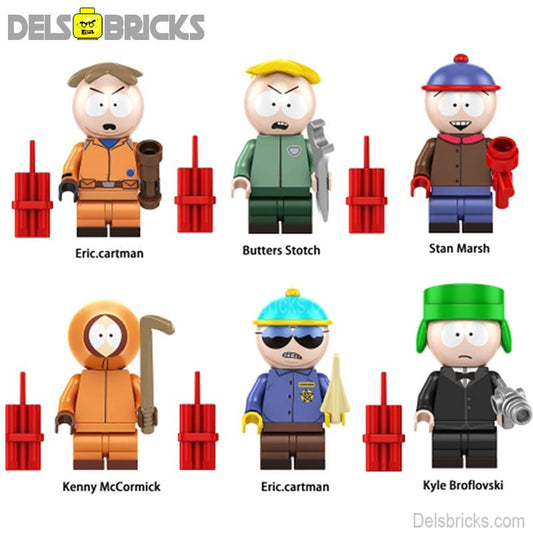 South Park set of 6 Lego Minifigures Custom Toys