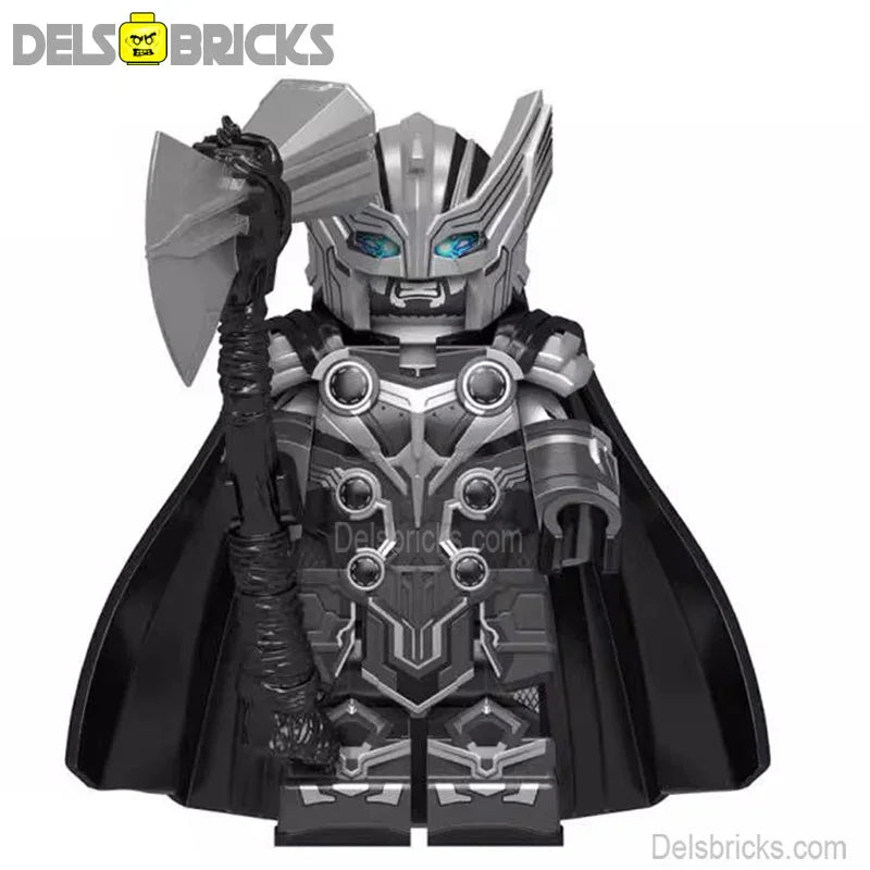 Thor Avengers Black & white Lego Marvel Minifigures Custom Toys 3