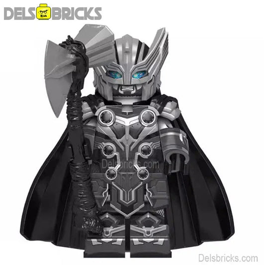 Thor Avengers Black & white Lego Marvel Minifigures Custom Toys 3