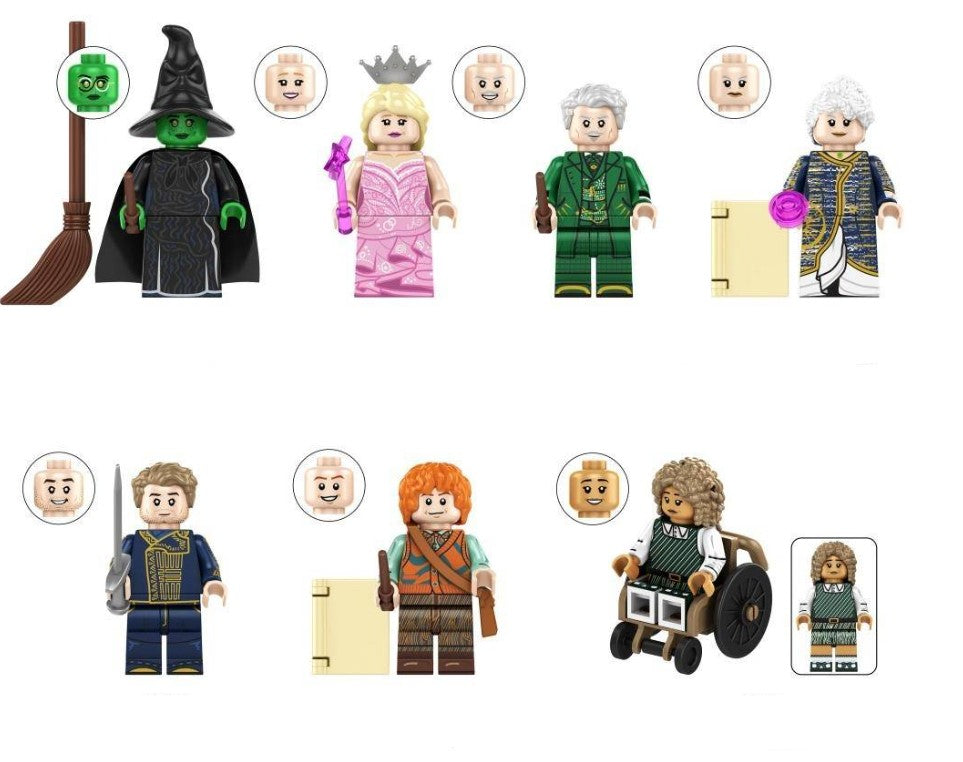 Magical Witches & Oz-Inspired Custom Minifig Set – 7-Piece Fan-Made Fantasy