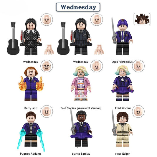 Wednesday Series Minifigure Set of 9