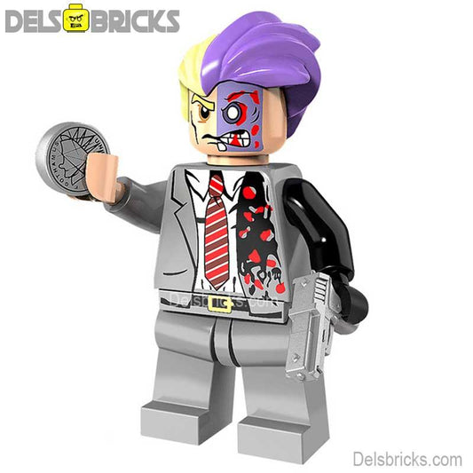 Two-Face Harvey Dent Batman The Dark Knight Lego Minifigures Custom Toys 1