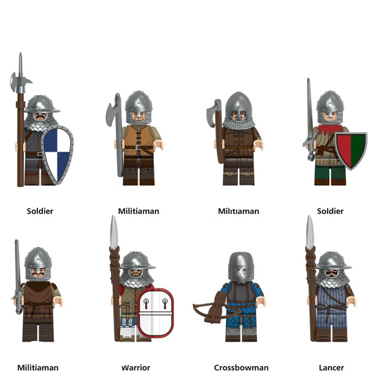 Medieval Warriors Custom Minifigure Set S3 (8-Pack)