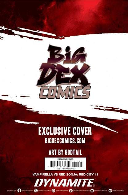 Vampirella vs. Red Sonja: Red City #1 GODTAIL Big Dex Exclusive YELLOW Virgin Variant