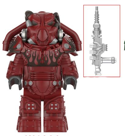 Fallout X-01 Power Armor Minifigure Red – Advanced Wasteland Suit