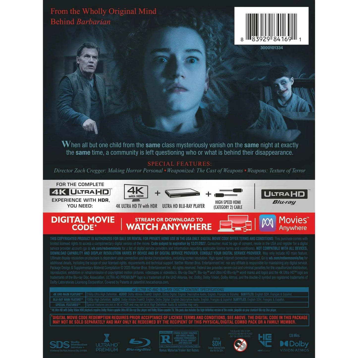 Weapons - Limited Edition Steelbook (4K Ultra HD + Blu-ray + Digital)