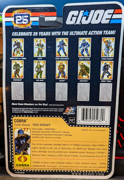 GI Joe 25th Anniversary Cobra Trooper The Enemy MOC Foil Card