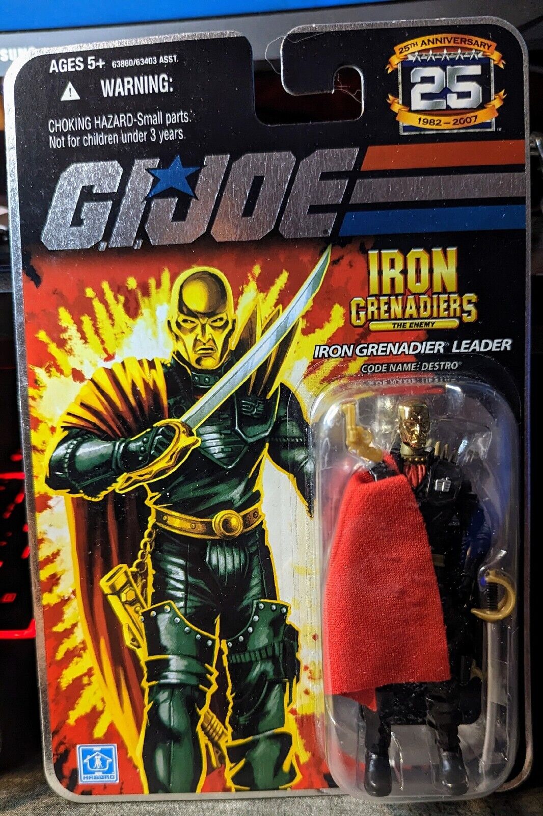 GI Joe 25th Anniversary Destro Iron Grenadier Leader MOC Foil Card