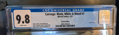 Carnage: Black, White & Blood #2B CGC 9.8 White Pages