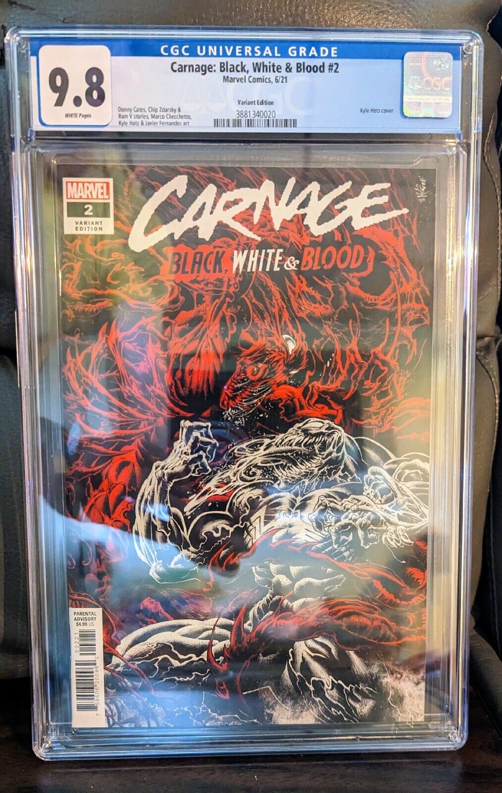 Carnage: Black, White & Blood #2B CGC 9.8 White Pages